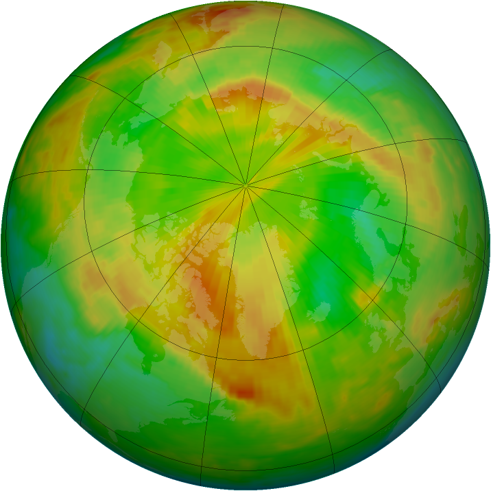 Arctic ozone map for 22 May 1992